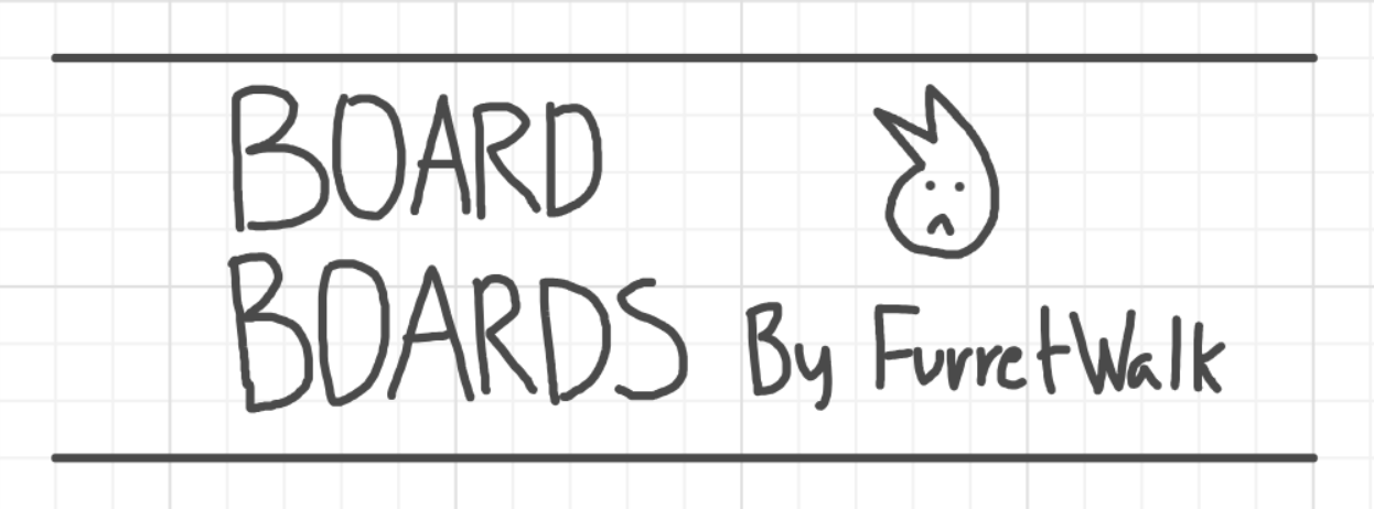 A panel from I've Been Everywhere, Man, episode nine of the Board Boards object show by Furretwalk/WalkingFurret.